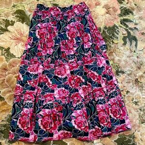Floral Pink and Green Women's Skirt